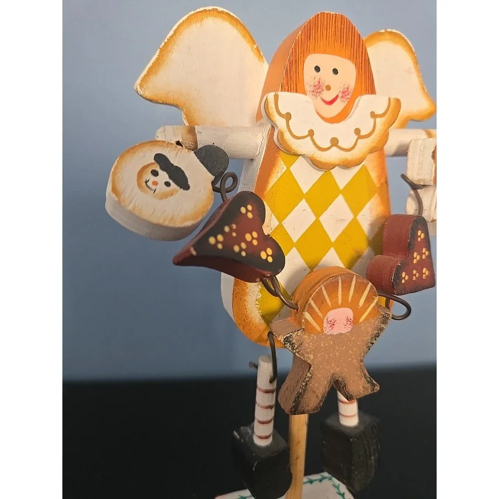 Rustic Wooden Christmas Angel Decoration Folk Art Charms Include Baby‎ Jesus
